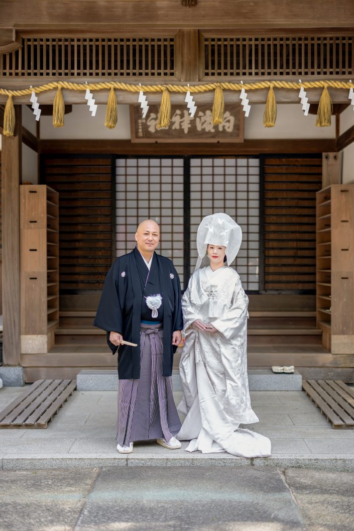 和装　結婚式　白濱神社　伊豆下田　下田市　白浜　白無垢　袴　家族写真