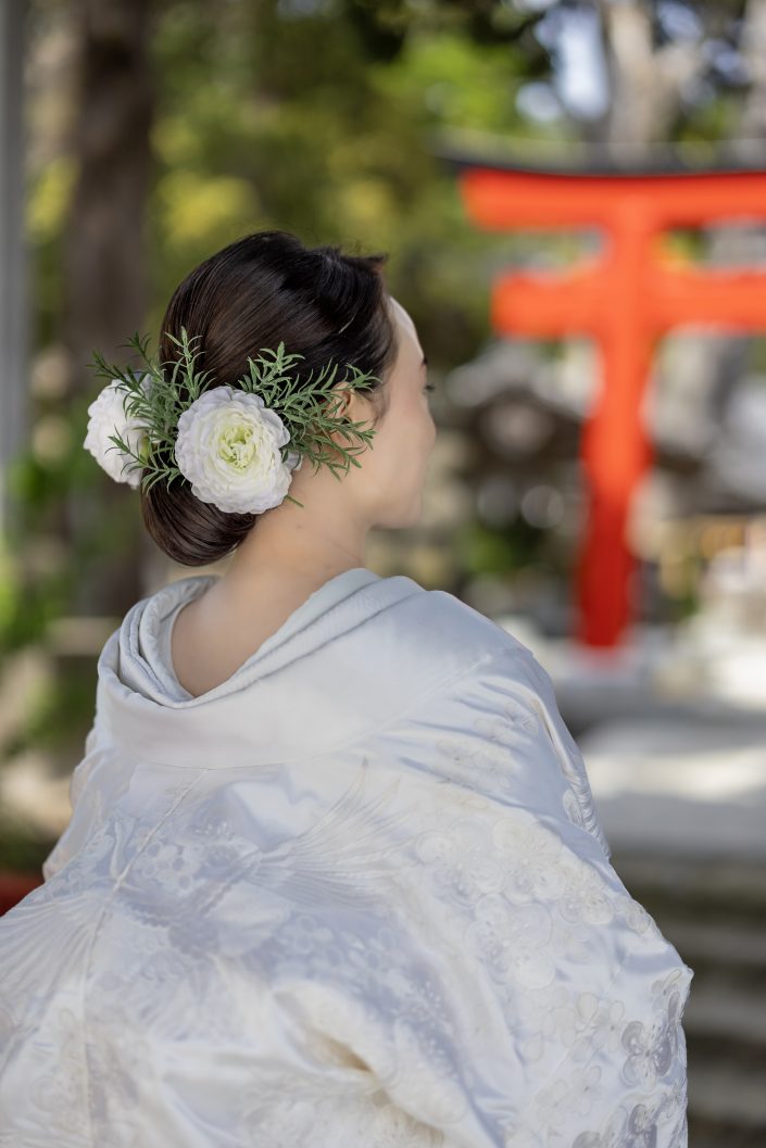 和装　結婚式　白濱神社　伊豆下田　下田市　白浜　白無垢　袴　家族写真