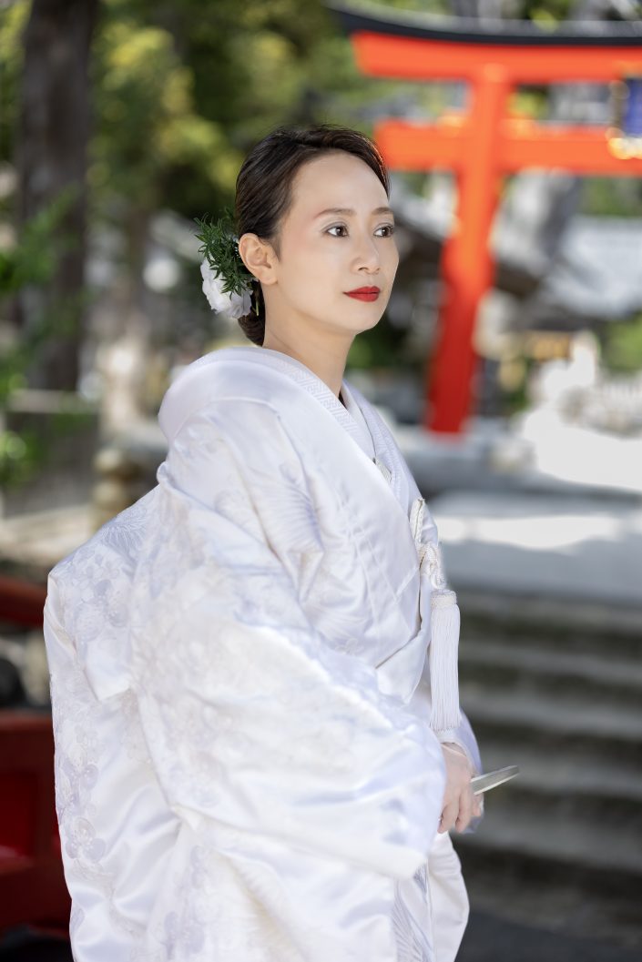 和装　結婚式　白濱神社　伊豆下田　下田市　白浜　白無垢　袴　家族写真