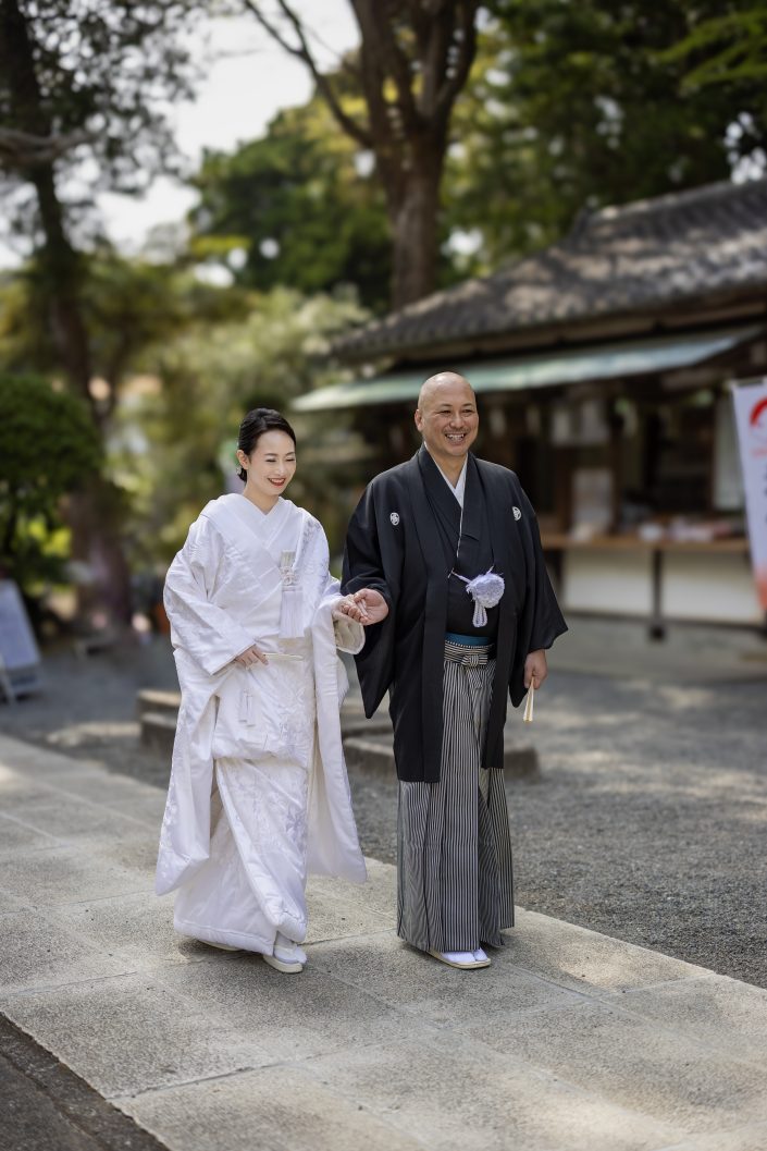 和装　結婚式　白濱神社　伊豆下田　下田市　白浜　白無垢　袴　家族写真