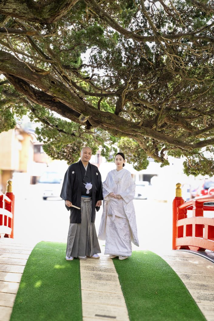和装　結婚式　白濱神社　伊豆下田　下田市　白浜　白無垢　袴　家族写真