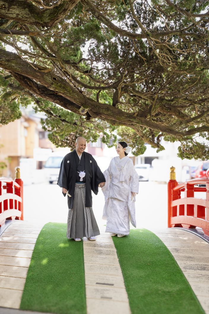 和装　結婚式　白濱神社　伊豆下田　下田市　白浜　白無垢　袴　家族写真